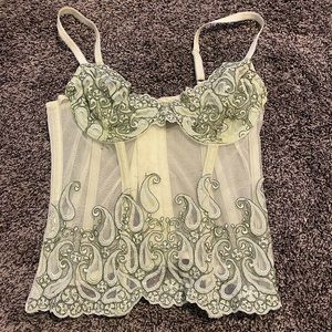 green lace victoria secret corset bustier, 32b